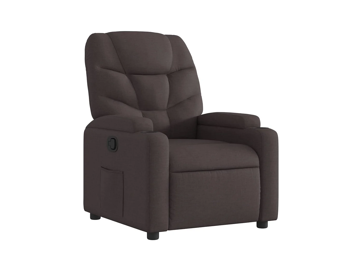 Fauteuil relax TV rembourrage tissu marron 74 x 89 x 100 cm DEC028015