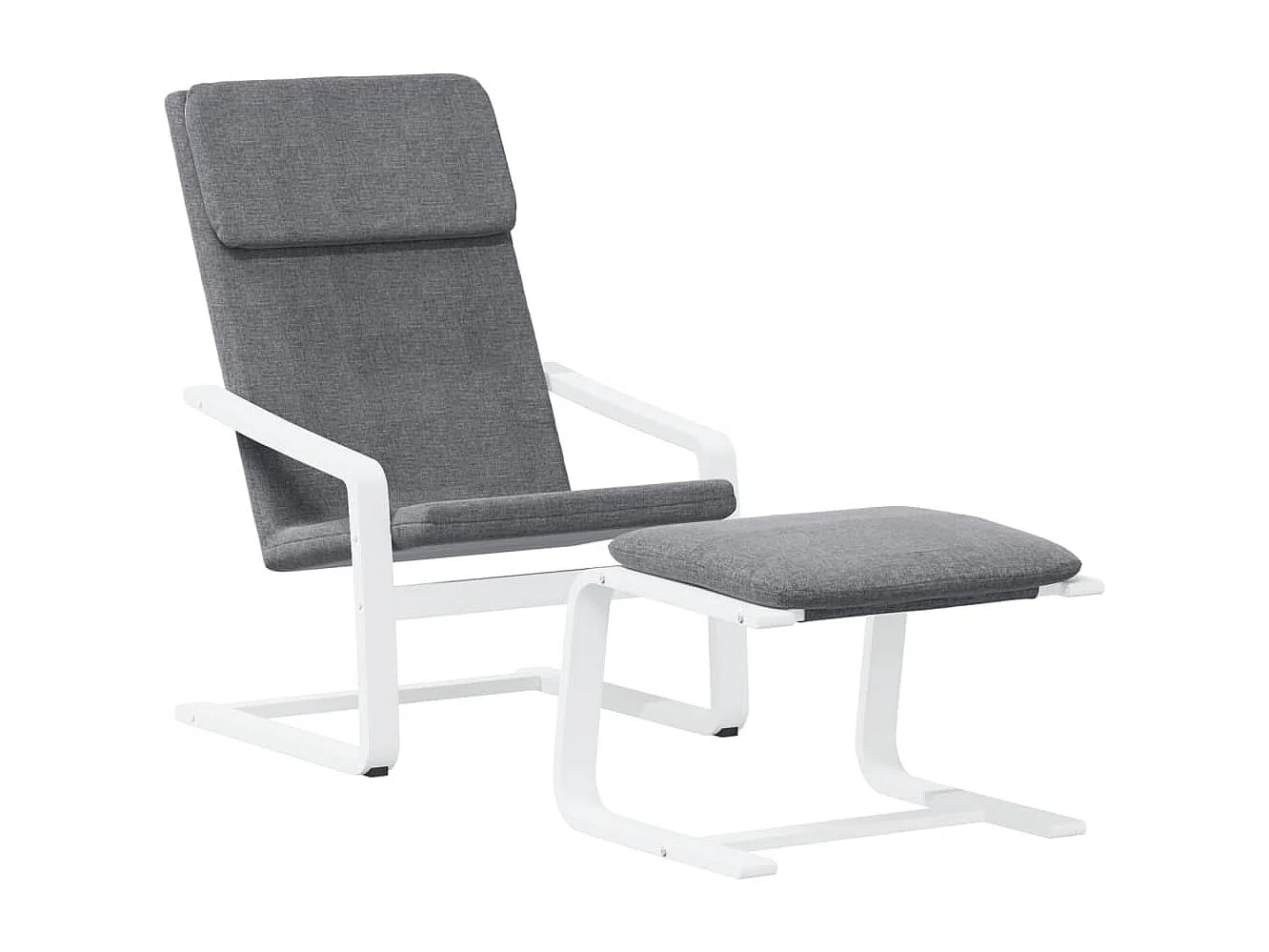 Fauteuil lounge chaise de tissu grise 59 x 82 x 98 cm DEC026520