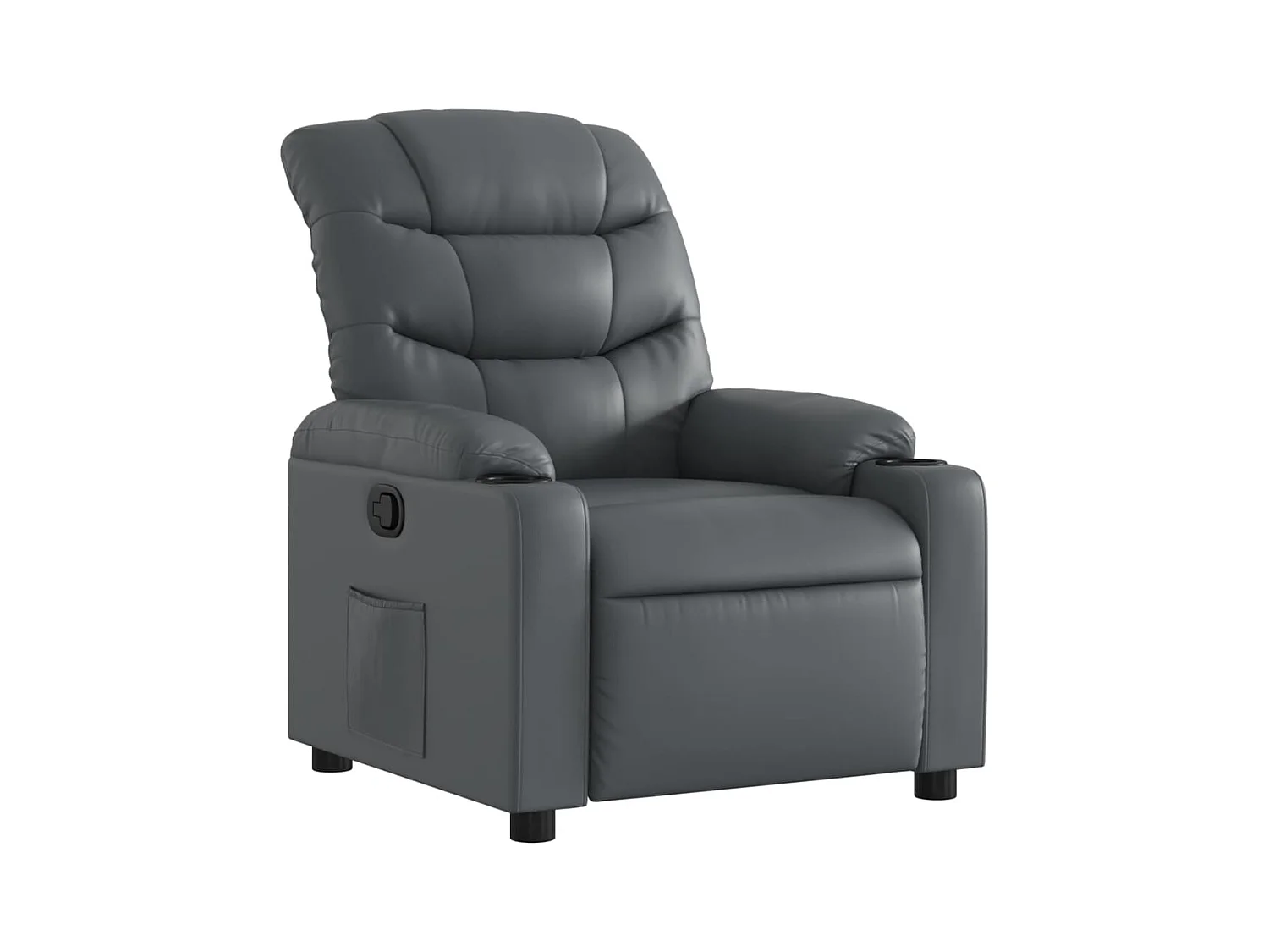 Fauteuil relax TV rembourrage PVC grise 75.5 x 93 x 99.5 cm DEC027985