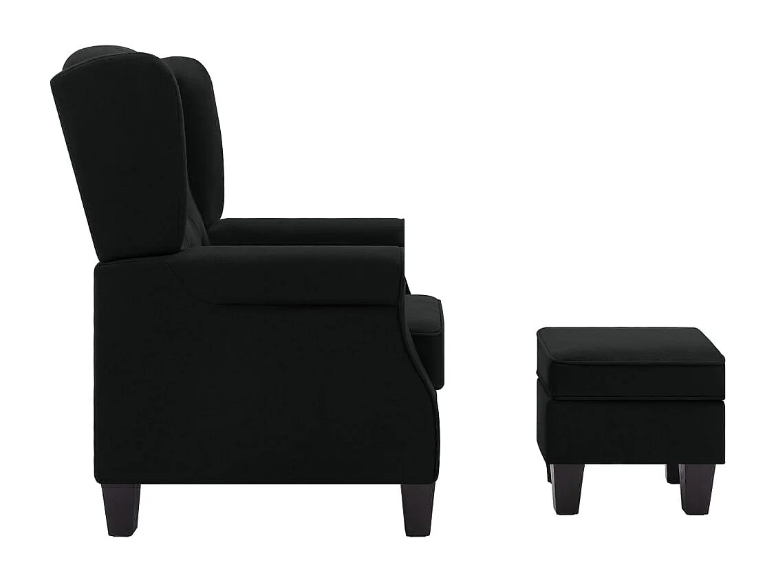 Fauteuil lounge design moderne tissu noire 68 x 78 x 94 cm DEC026840