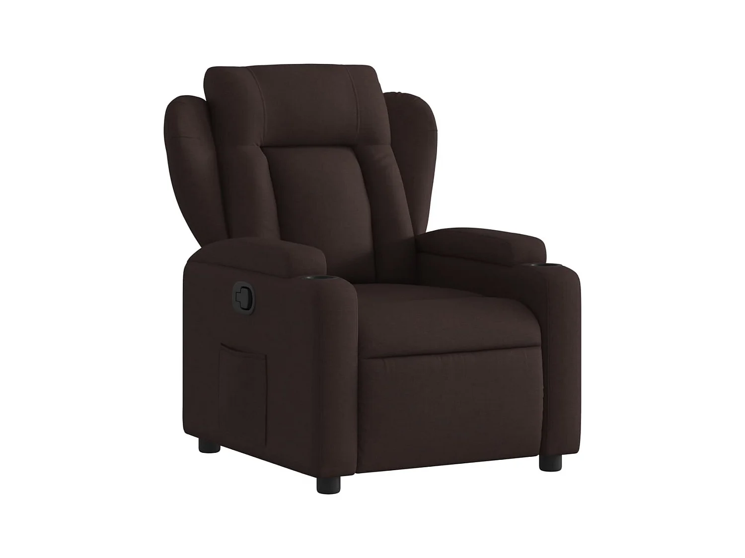 Fauteuil relax TV rembourrage tissu marron 77 x 94.5 x 100 cm DEC027996