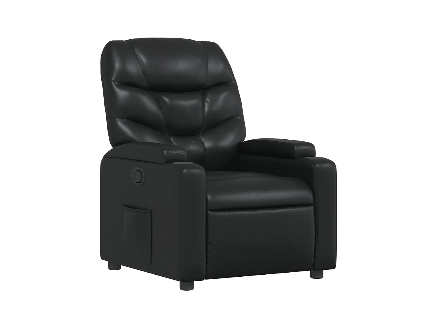 Fauteuil relax TV rembourrage PVC noire 74 x 89 x 100 cm DEC028086
