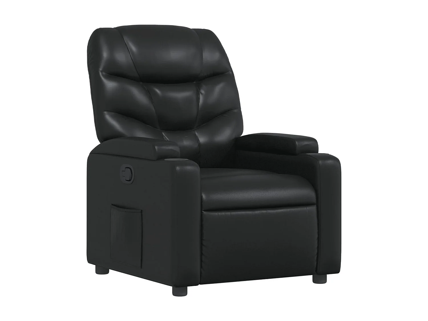Fauteuil relax TV rembourrage PVC noire 74 x 89 x 100 cm DEC028086