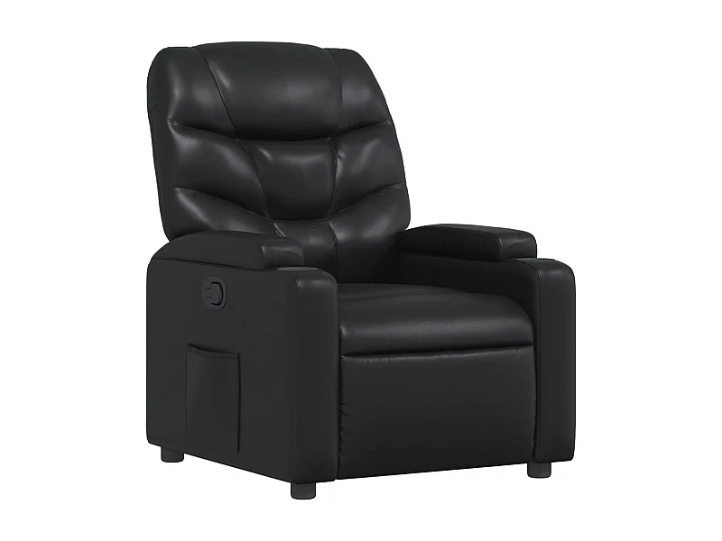 Fauteuil relax TV rembourrage PVC noire 74 x 89 x 100 cm DEC028086