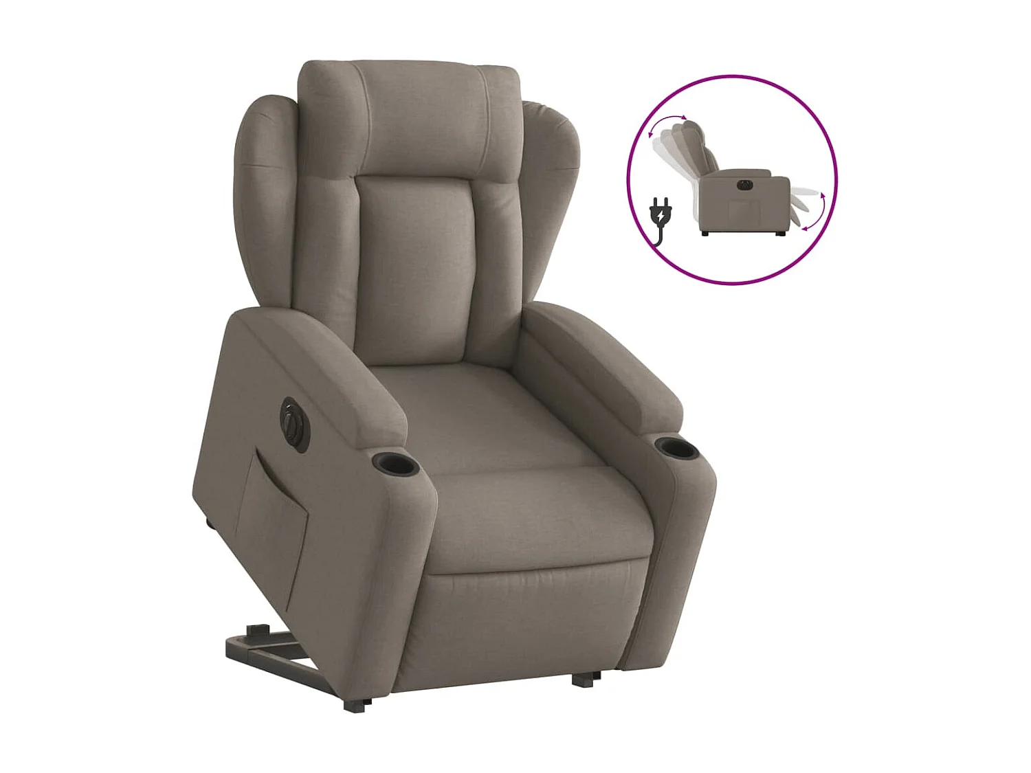 Fauteuil relax TV fonction tissu 77 x 94.5 x 100 cm DEC028574