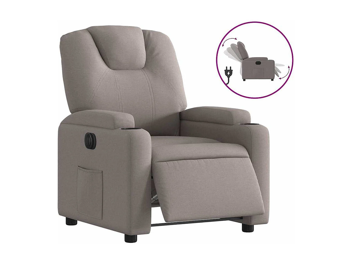 Fauteuil relax TV fonction tissu 74 x 88 x 97 cm DEC028584