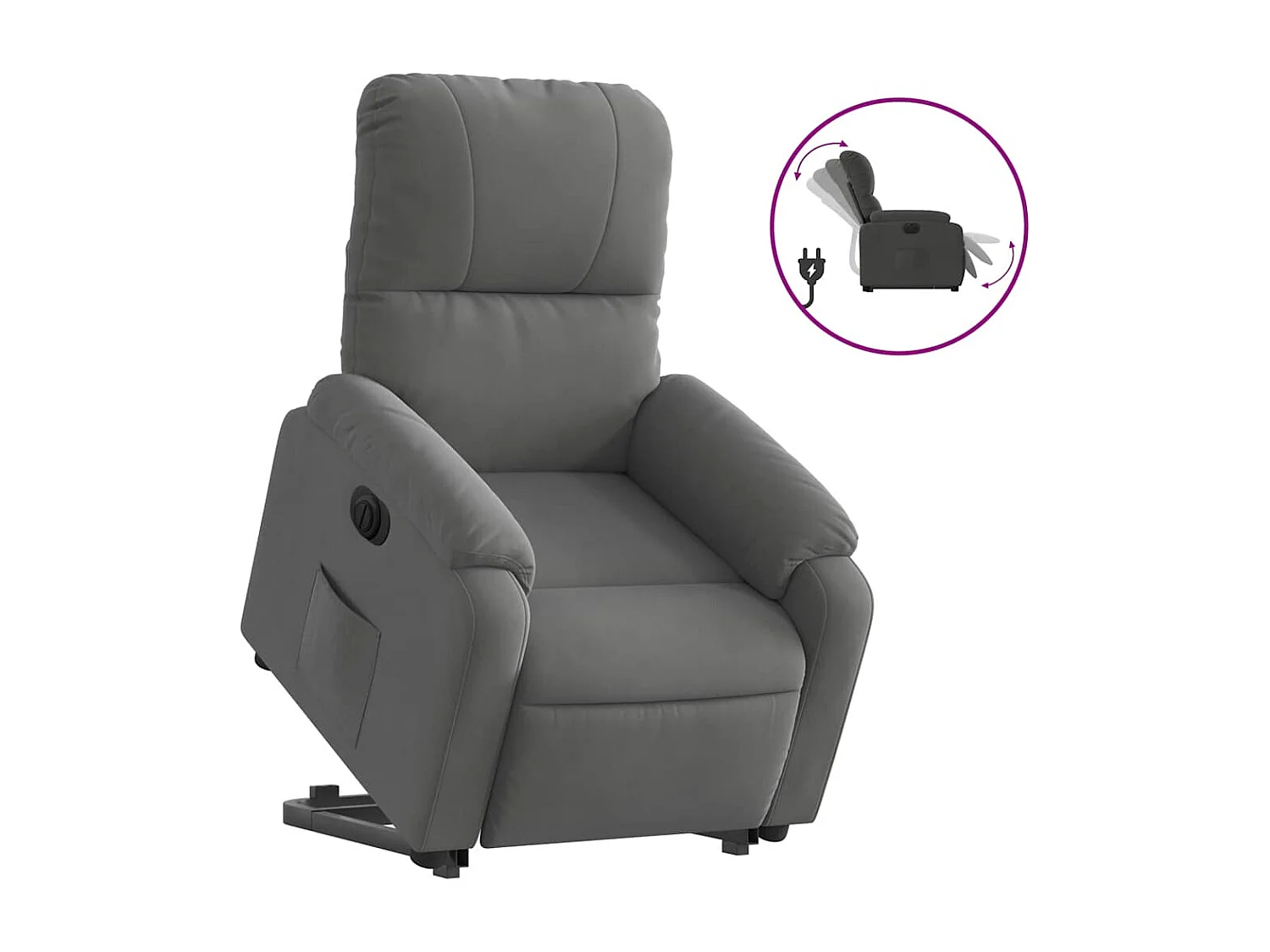 Fauteuil relax TV fonction tissu grise 75 x 89.5 x 103.5 cm DEC028368