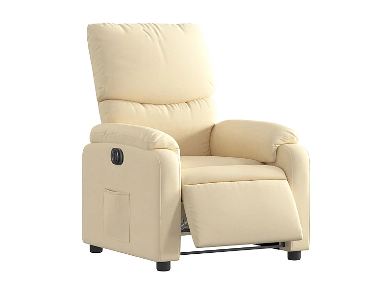 Fauteuil relax TV fonction tissu crème 75 x 99 x 99 cm DEC028284