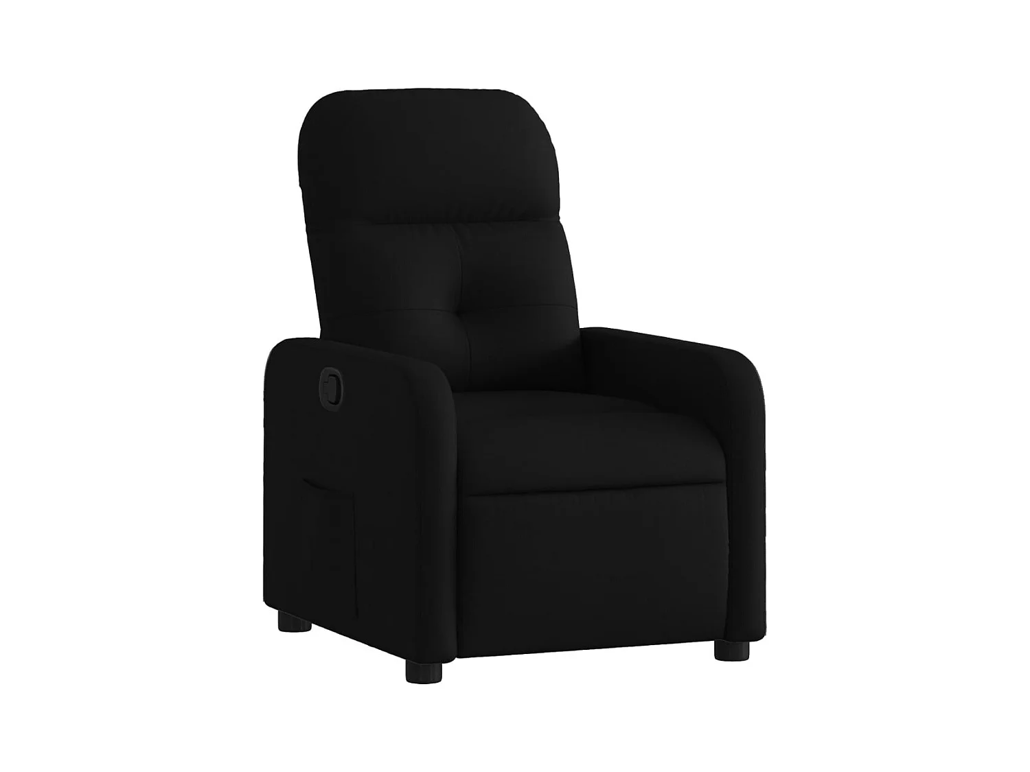 Fauteuil relax TV rembourrage tissu noire 66 x 89 x 96 cm DEC028097