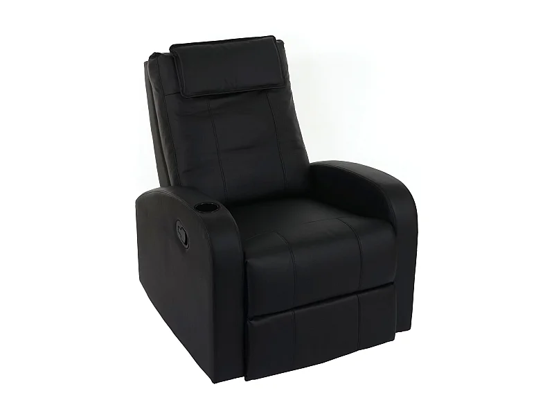 Fauteuil TV relaxation inclinable PVC noire 76 x 96 x 99 cm 04_0001993