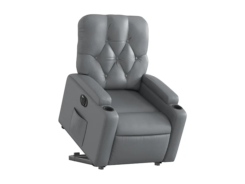 Fauteuil relax TV fonction PVC grise 74 x 86.5 x 93.5 cm DEC028377