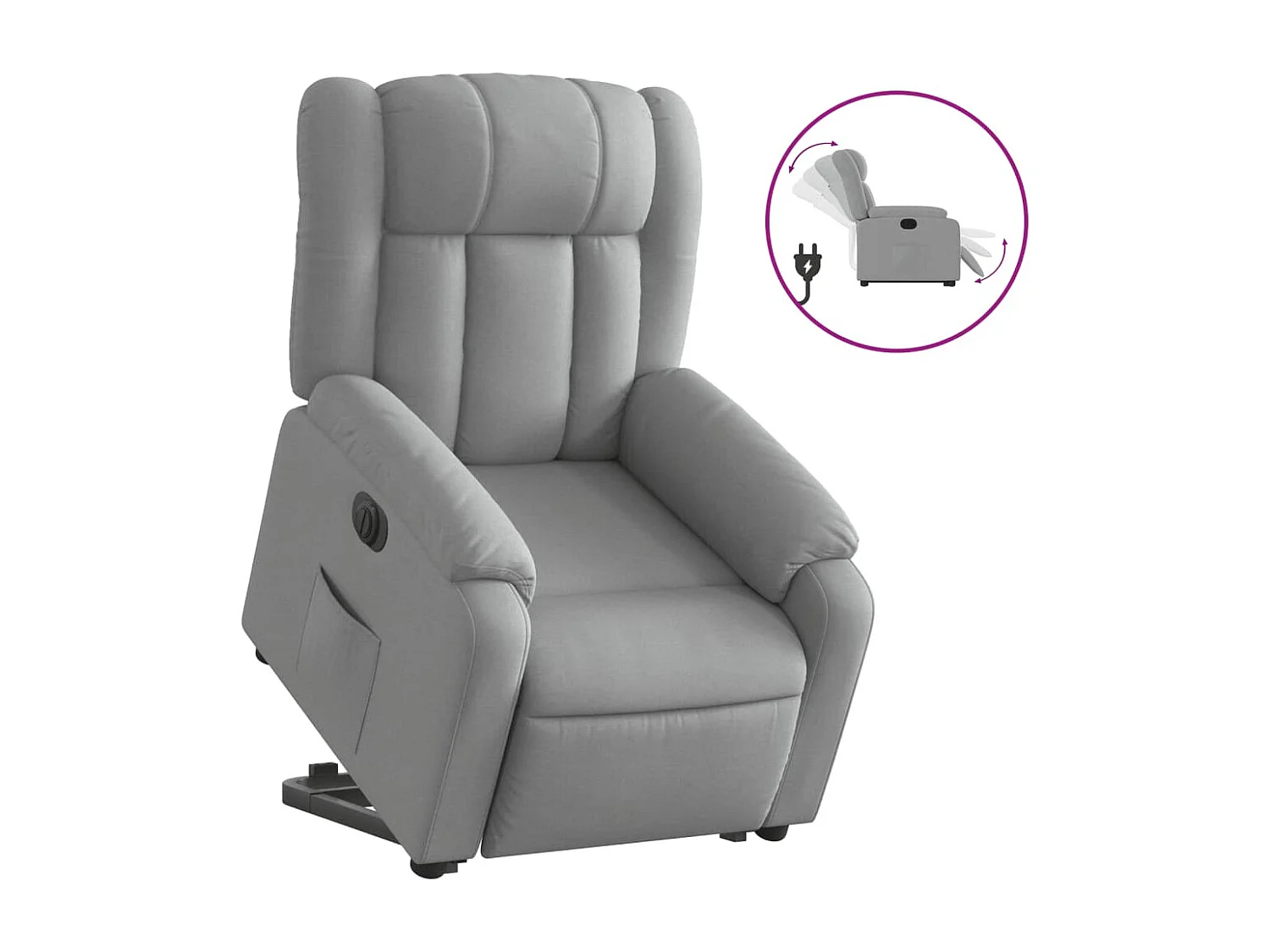 Fauteuil relax TV fonction tissu grise 78 x 92 x 98 cm DEC028321