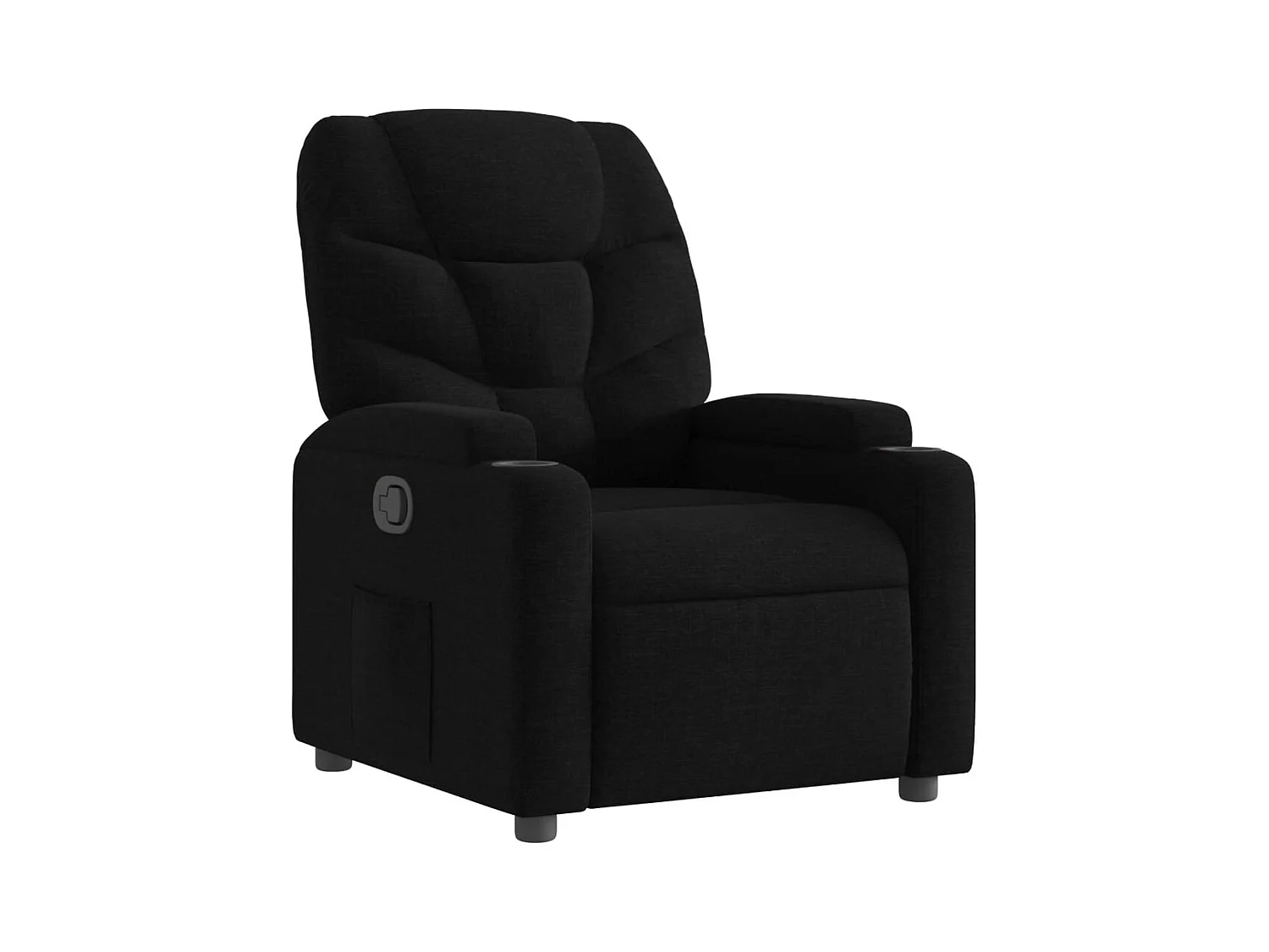 Fauteuil relax TV rembourrage tissu noire 74 x 89 x 100 cm DEC028092