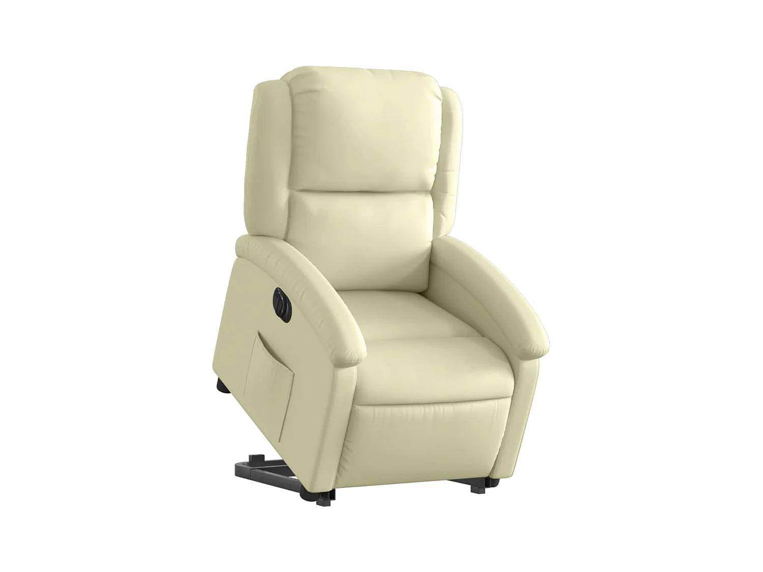 Fauteuil relax TV fonction cuir crème 71 x 86.5 x 99.5 cm DEC028254