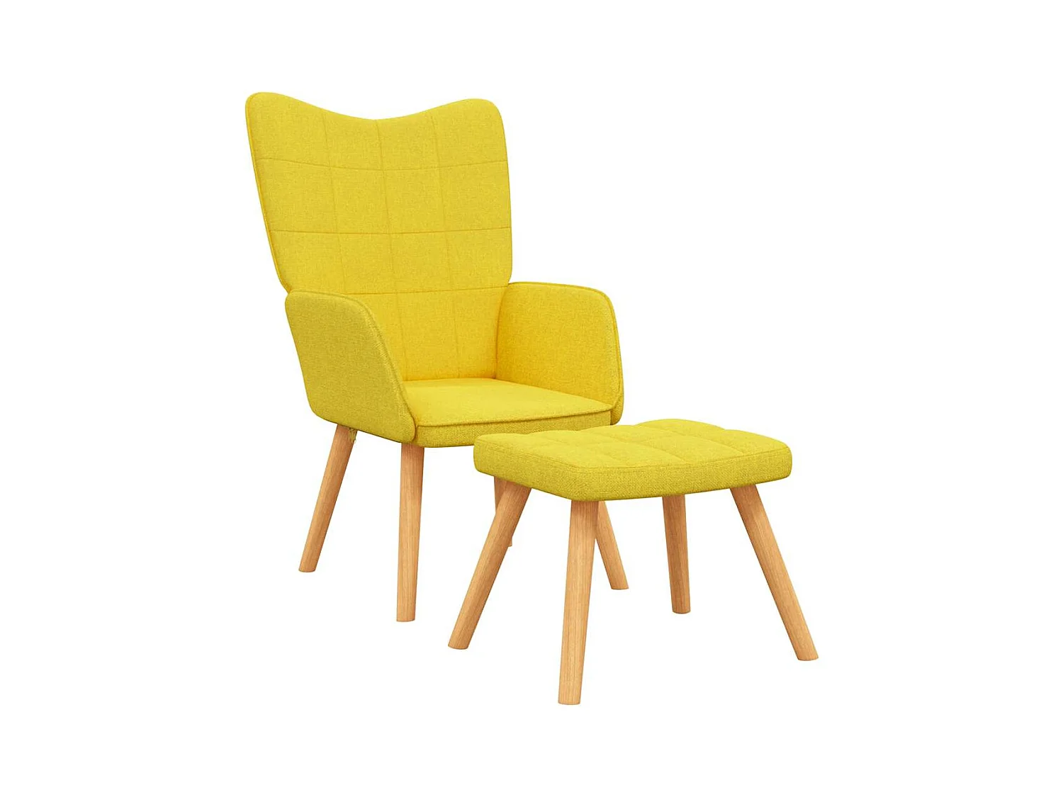 Fauteuil lounge chaise de tissu jaune 61.5 x 69 x 95.5 cm DEC026595