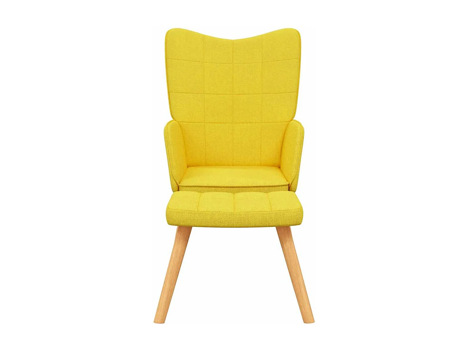 Fauteuil lounge chaise de tissu jaune 61.5 x 69 x 95.5 cm DEC026595
