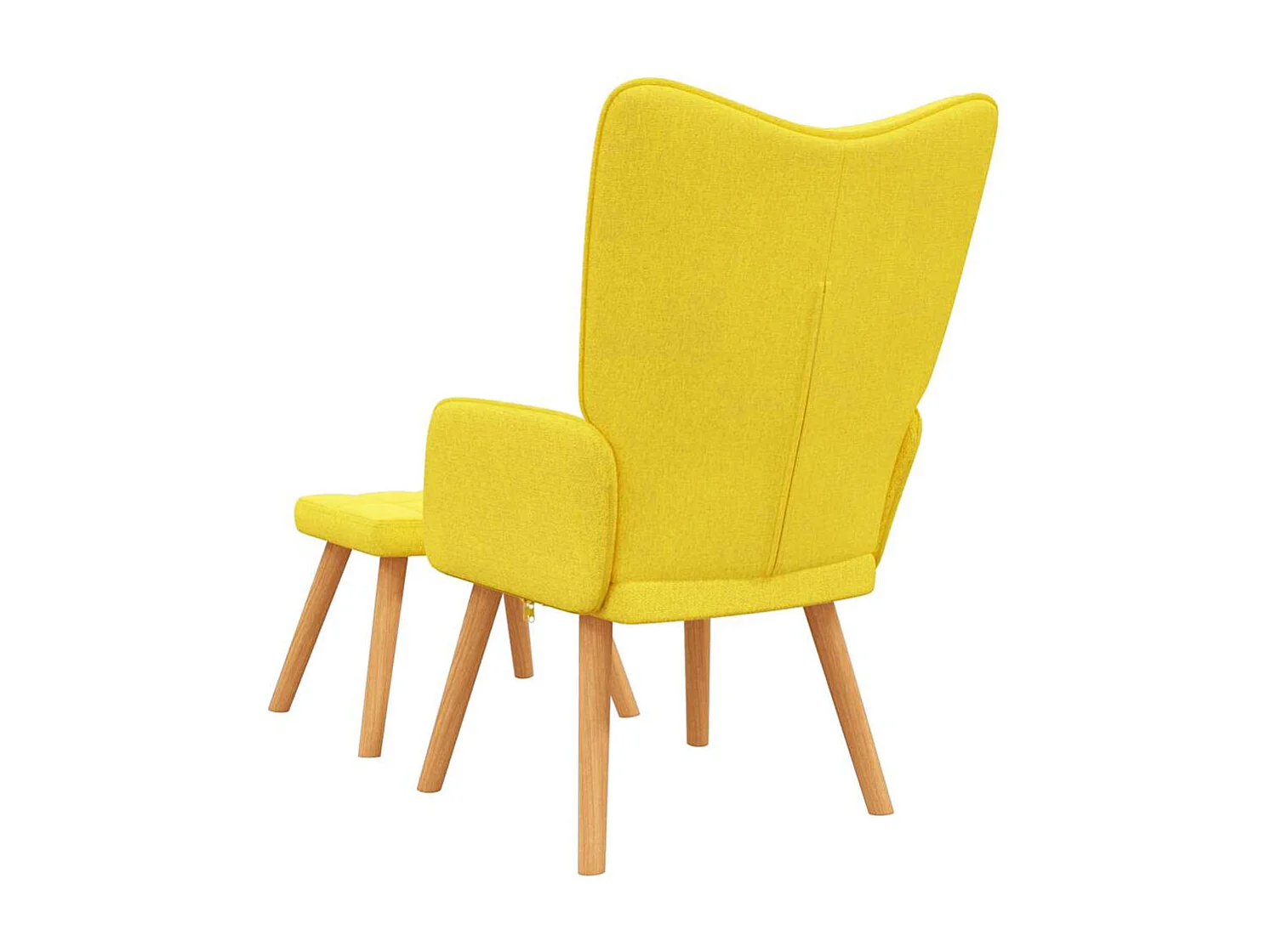 Fauteuil lounge chaise de tissu jaune 61.5 x 69 x 95.5 cm DEC026595