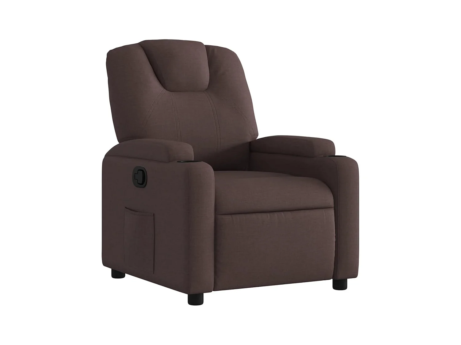 Fauteuil relax TV rembourrage tissu marron 74 x 88 x 97 cm DEC027995