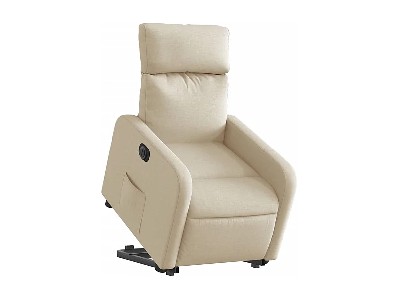 Fauteuil relax TV fonction tissu crème 66 x 89.5 x 95.5 cm DEC028281