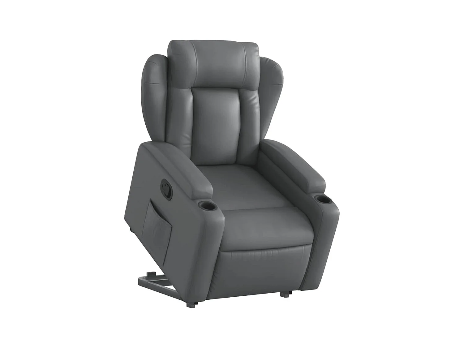 Fauteuil relax TV rembourrage PVC grise 77 x 94.5 x 100 cm DEC027980