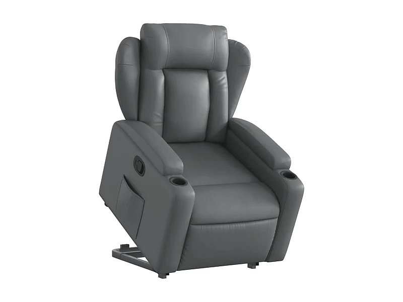 Fauteuil relax TV rembourrage PVC grise 77 x 94.5 x 100 cm DEC027980