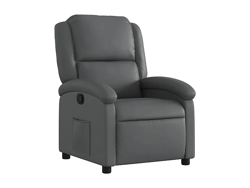 Fauteuil relax TV rembourrage PVC grise 71 x 86.5 x 99.5 cm DEC027967
