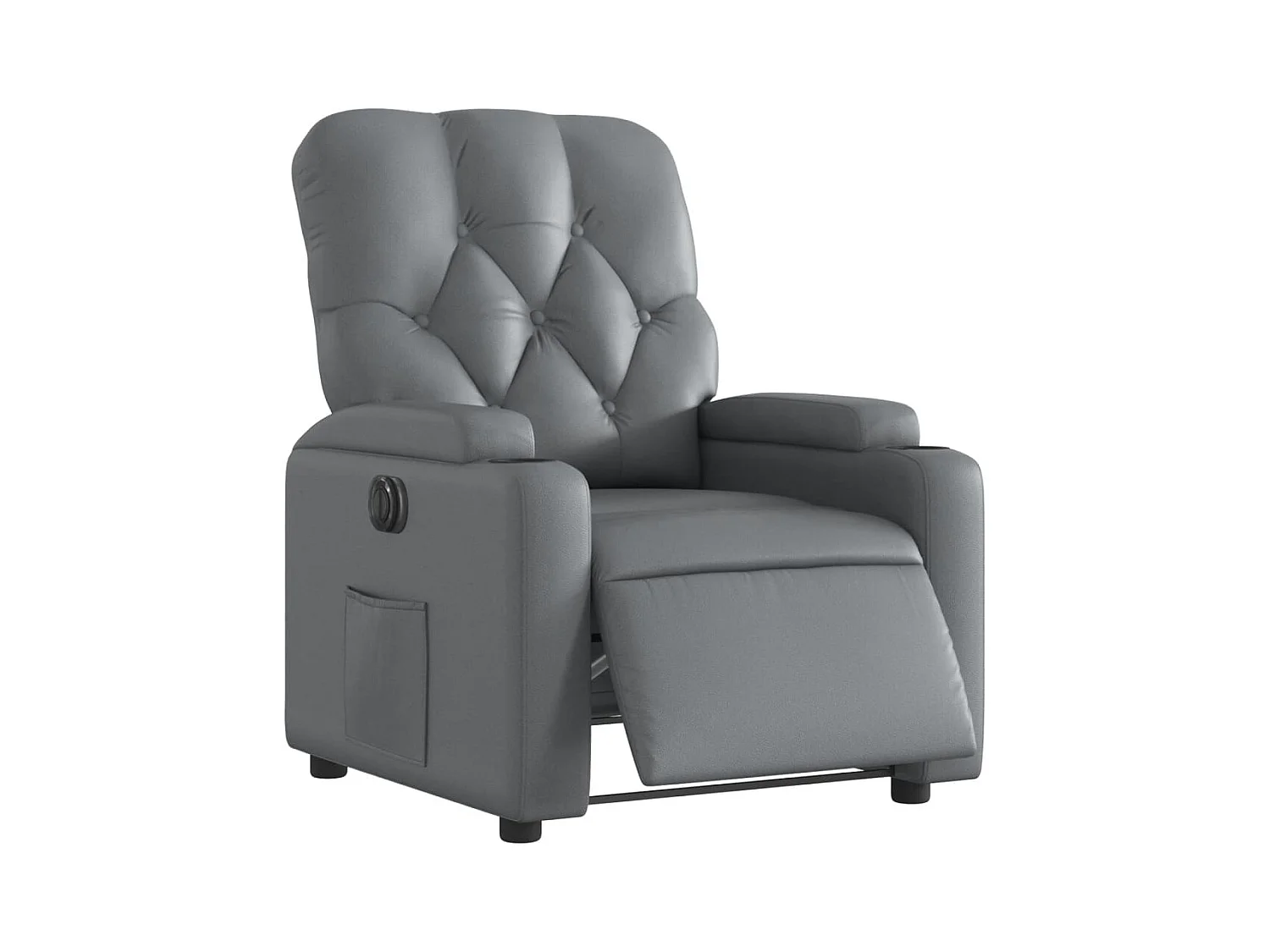 Fauteuil relax TV fonction PVC grise 74 x 86.5 x 93.5 cm DEC028373