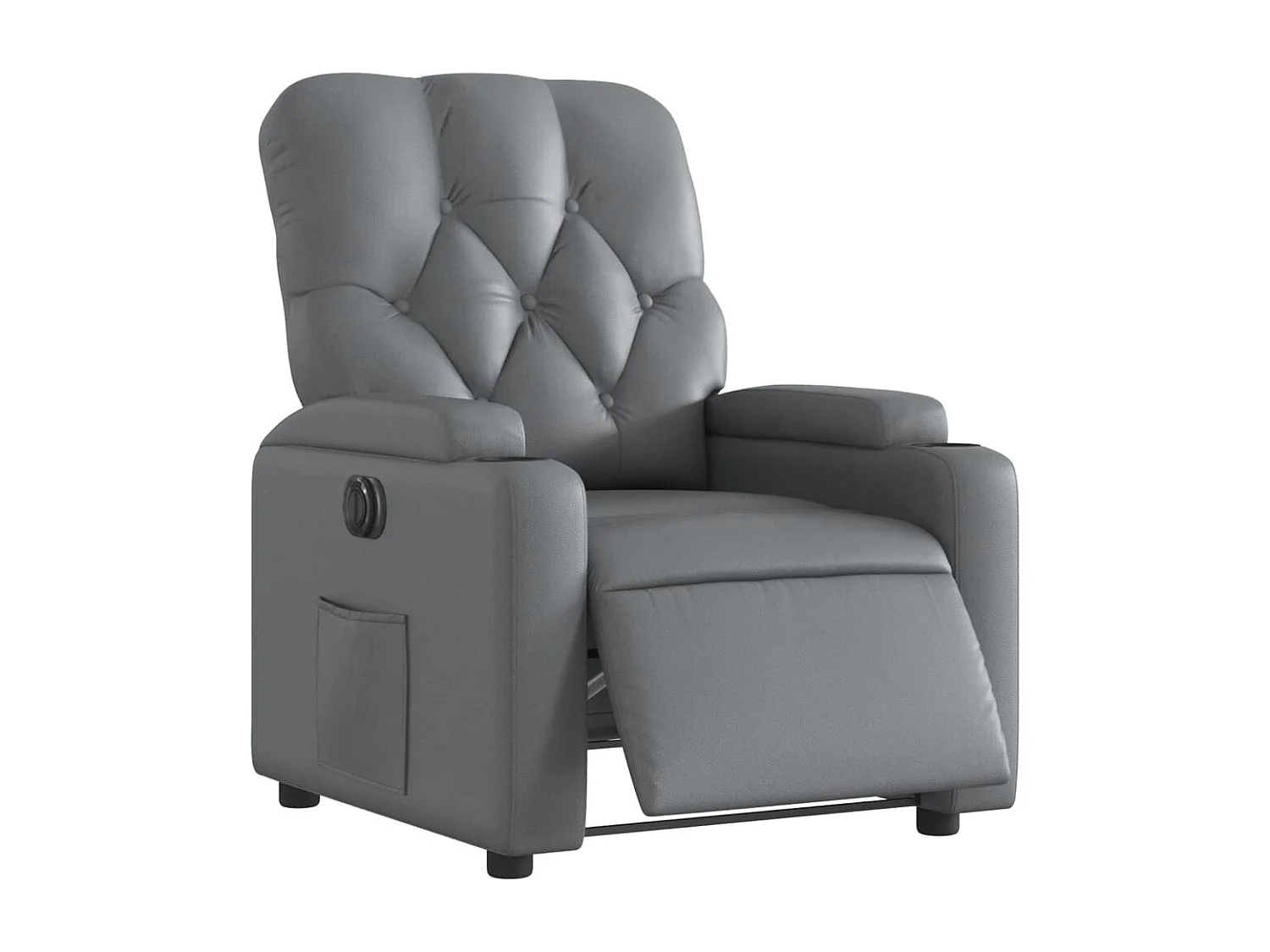 Fauteuil relax TV fonction PVC grise 74 x 86.5 x 93.5 cm DEC028373