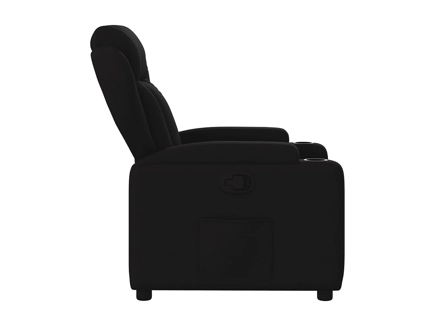 Fauteuil relax TV rembourrage tissu noire 77 x 94.5 x 100 cm DEC028108