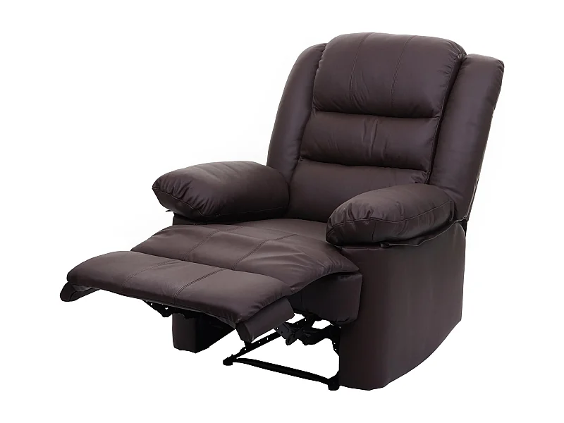 Fauteuil TV inclinable large cuir marron 87 x 150 x 101 cm 04_0006883