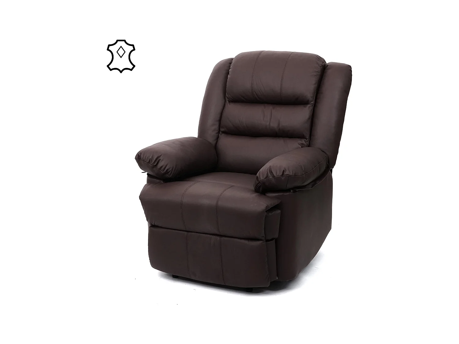 Fauteuil TV inclinable large cuir marron 87 x 150 x 101 cm 04_0006883