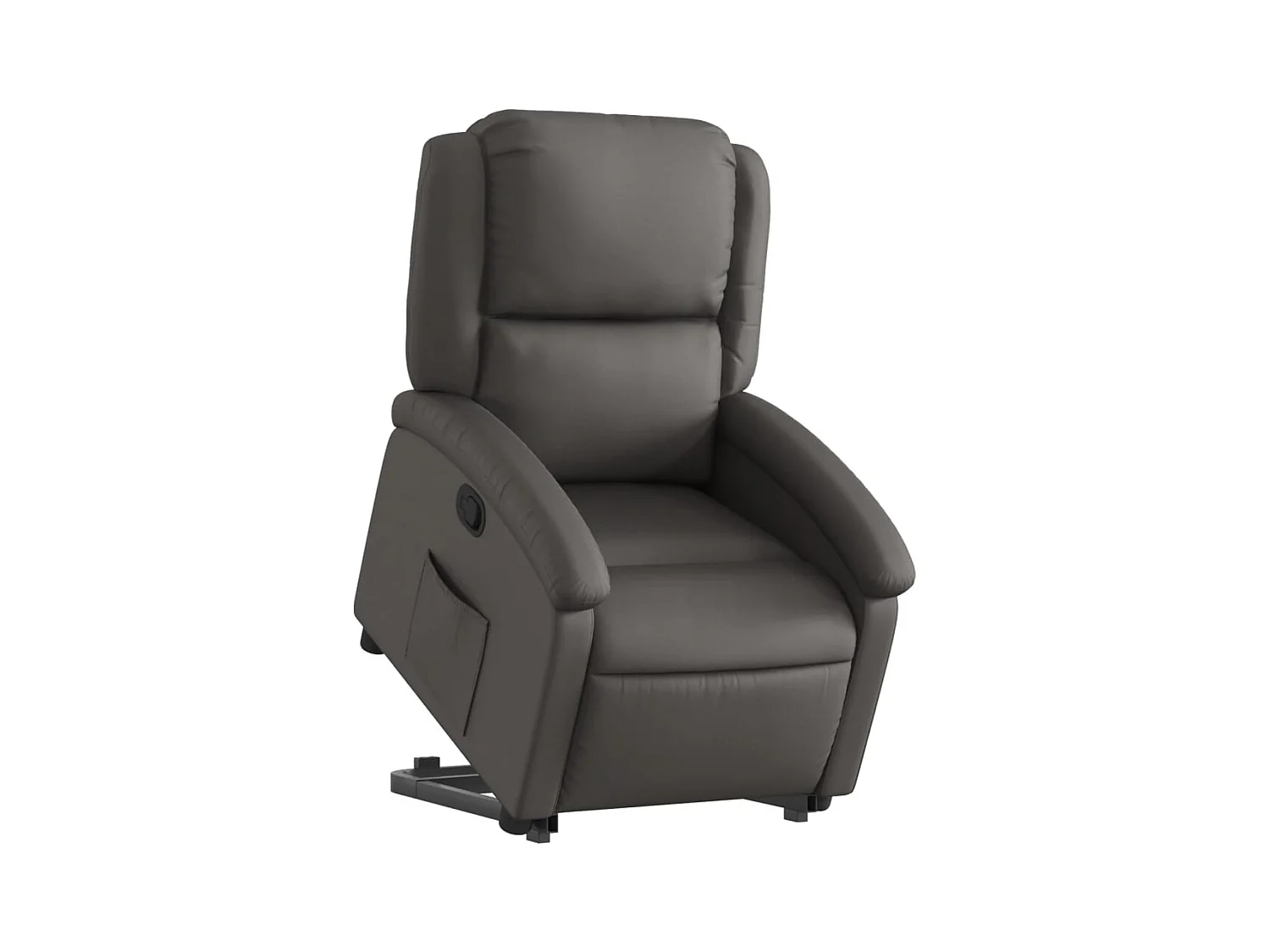 Fauteuil relax TV rembourrage cuir grise 71 x 86.5 x 99.5 cm DEC027924