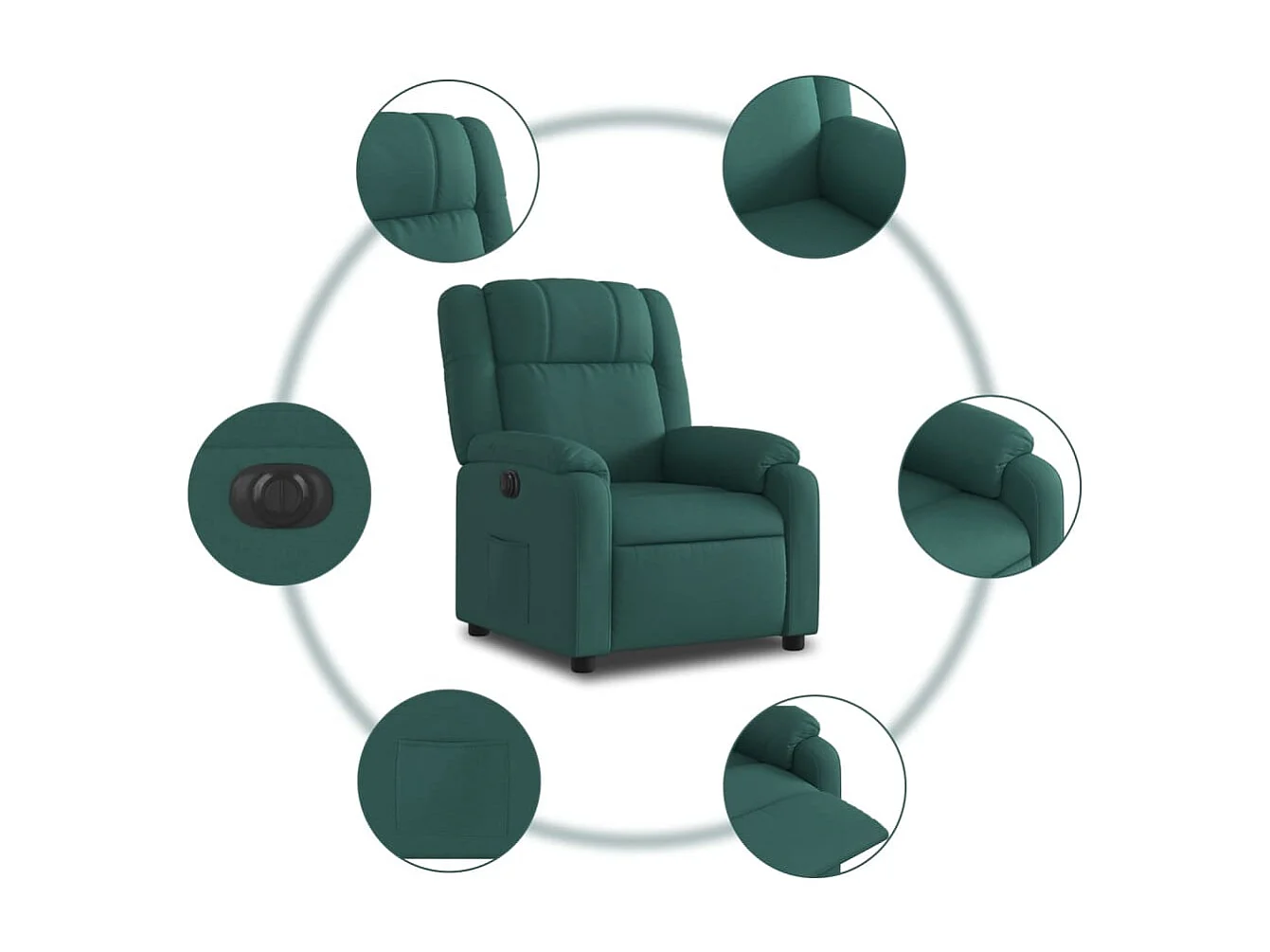 Fauteuil relax TV fonction tissu 77 x 95 x 99 cm DEC028595