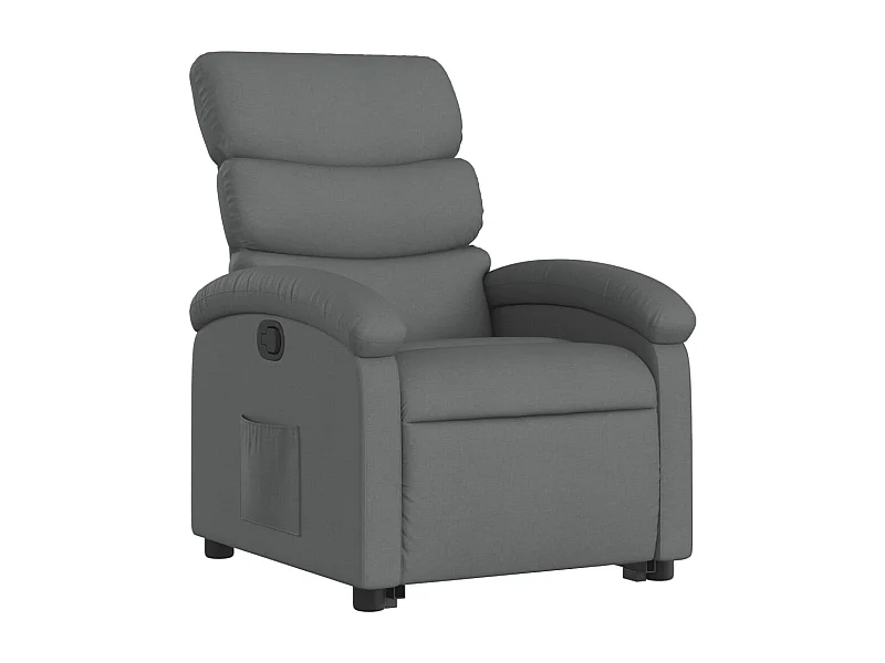 Fauteuil relax TV rembourrage tissu grise 70 x 92 x 99.5 cm DEC027935