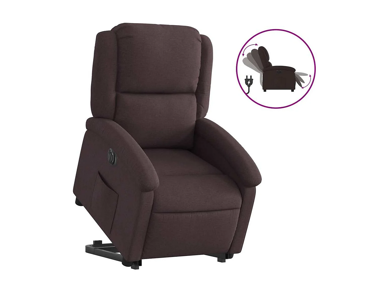 Fauteuil relax TV fonction tissu marron 71 x 86.5 x 99.5 cm DEC028419