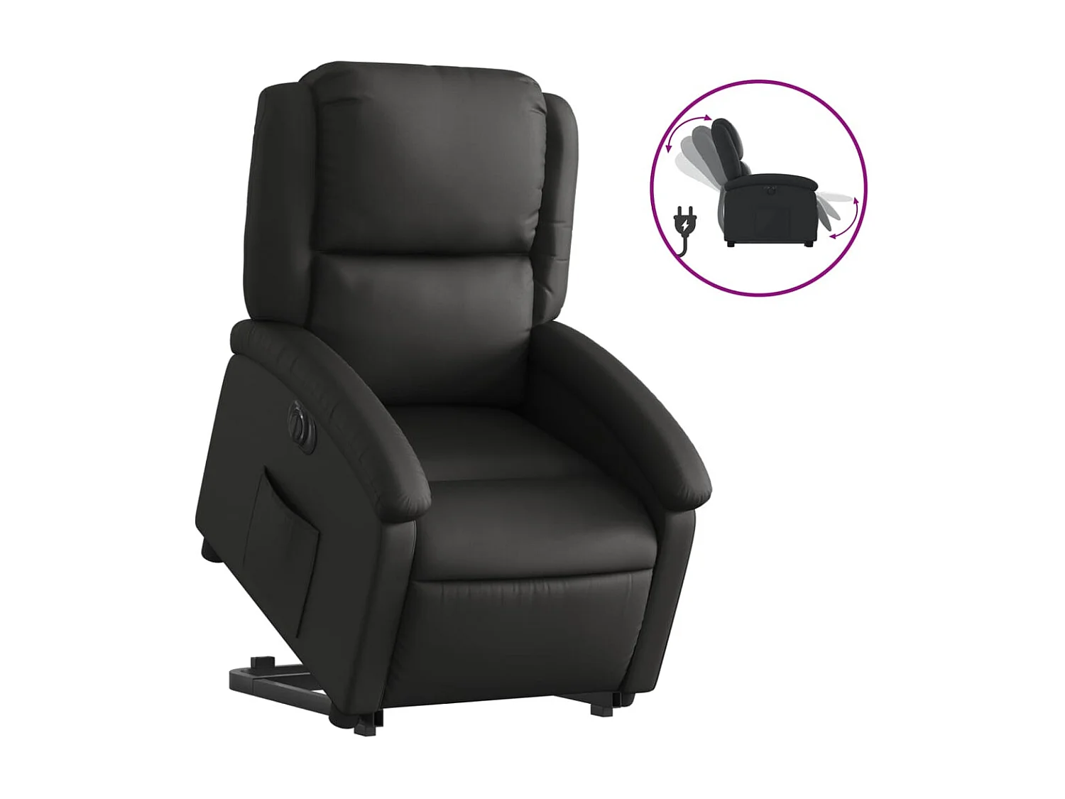 Fauteuil relax TV fonction cuir noire 71 x 86.5 x 99.5 cm DEC028458