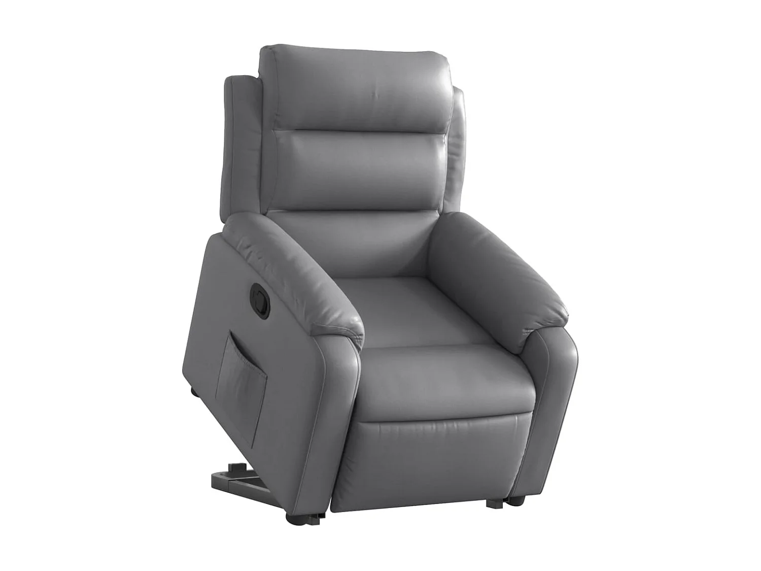 Fauteuil relax TV rembourrage PVC grise 75 x 92.5 x 100 cm DEC027987