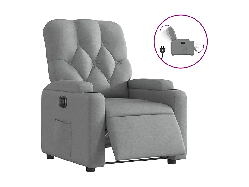 Fauteuil relax TV fonction tissu grise 74 x 86.5 x 93.5 cm DEC028307