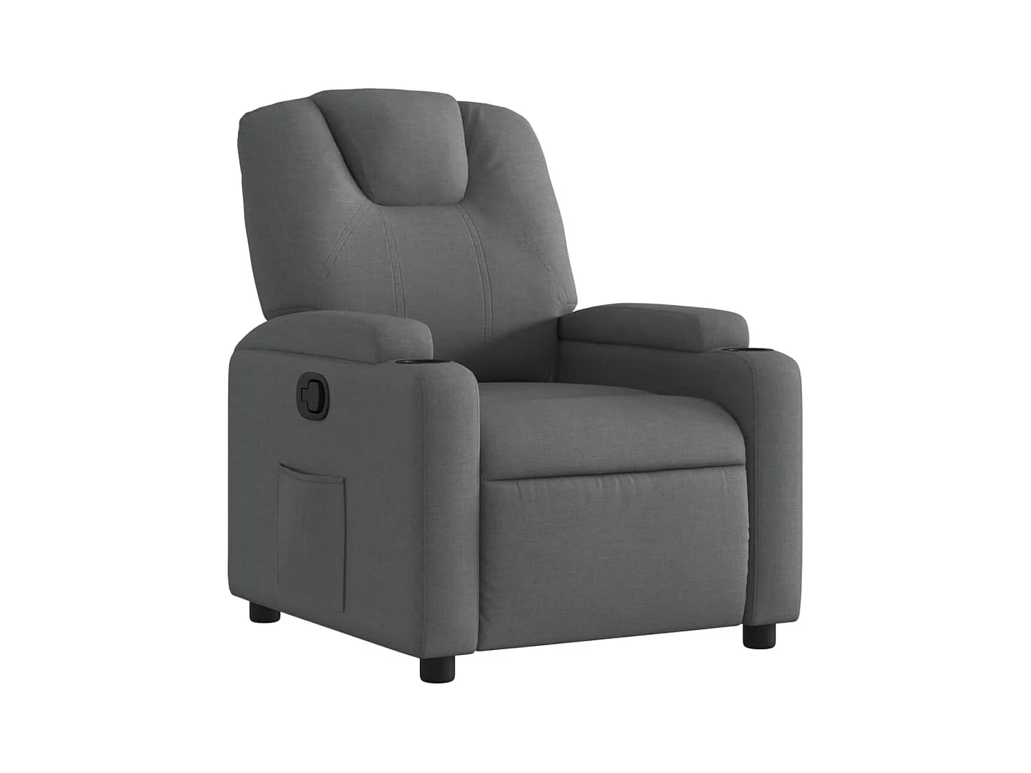 Fauteuil relax TV rembourrage tissu grise 74 x 88 x 97 cm DEC027928