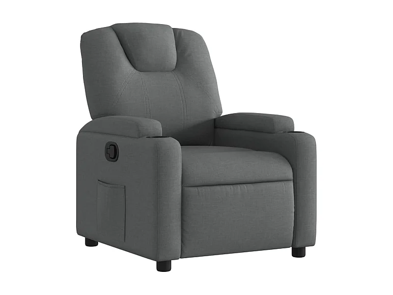 Fauteuil relax TV rembourrage tissu grise 74 x 88 x 97 cm DEC027928