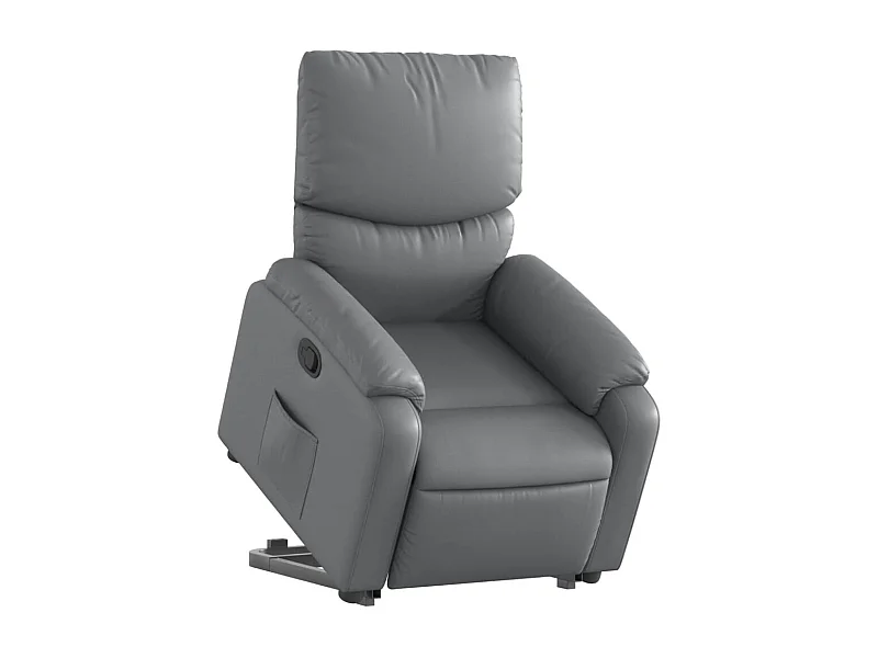 Fauteuil relax TV rembourrage PVC grise 75 x 99 x 99 cm DEC027981