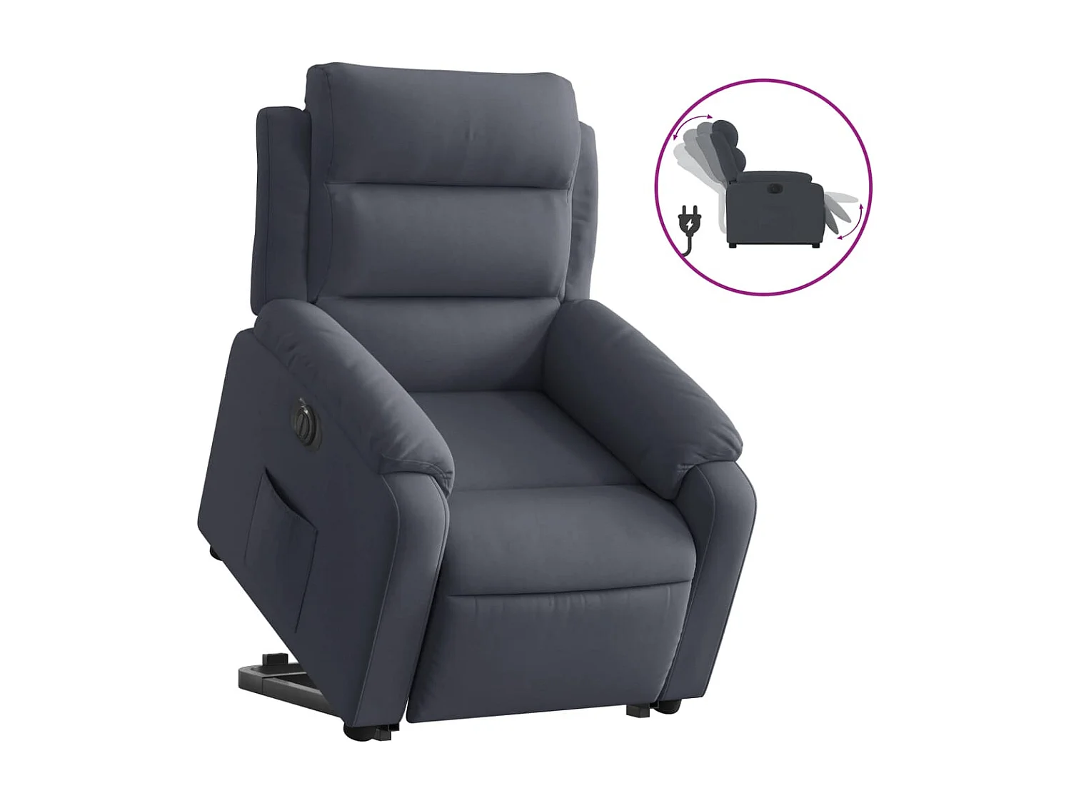 Fauteuil relax TV fonction grise 75 x 92.5 x 100 cm DEC028372