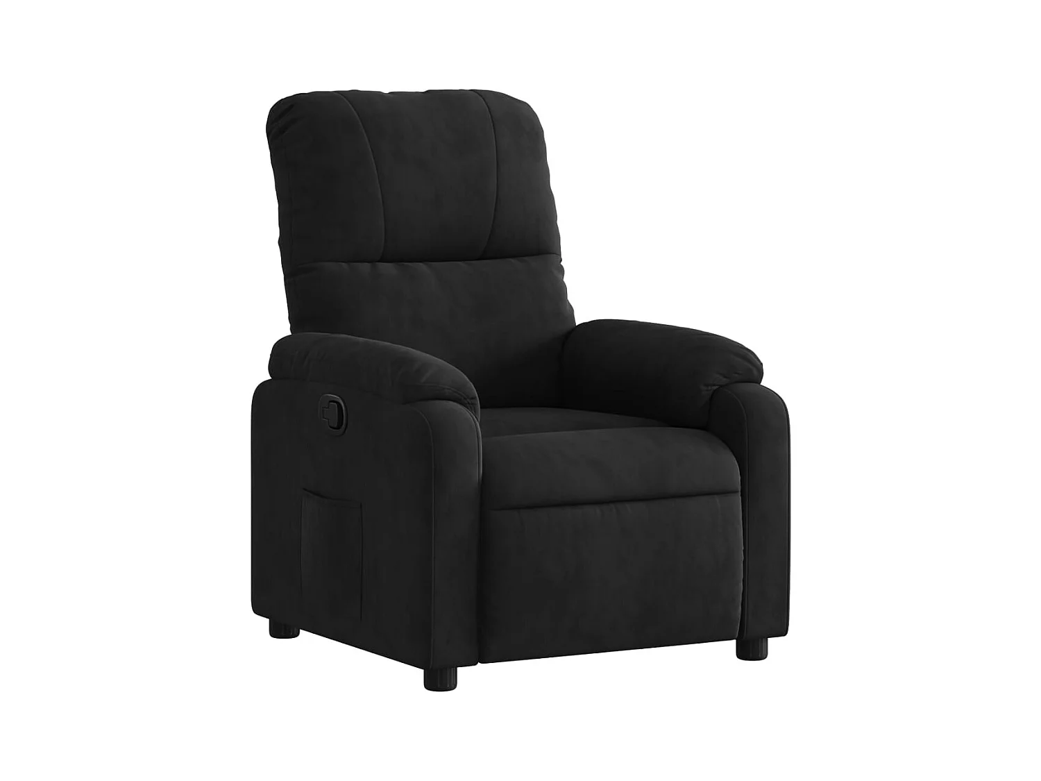 Fauteuil relax TV rembourrage tissu noire 75 x 89.5 x 103.5 cm DEC028122