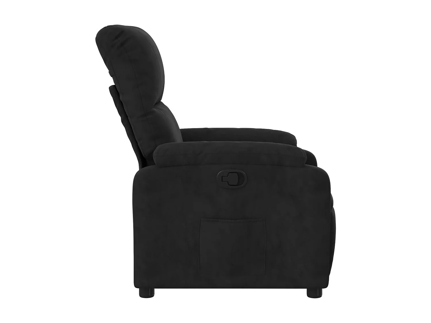 Fauteuil relax TV rembourrage tissu noire 75 x 89.5 x 103.5 cm DEC028122