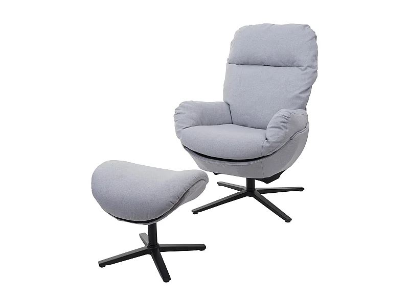 Fauteuil TV de relaxation tissu grise 75 x 42 x 94 cm 04_0006264
