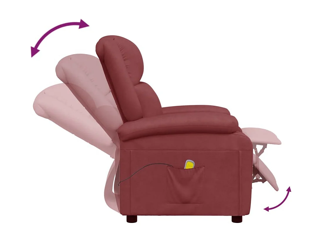 Fauteuil de relaxation avec PVC bordeaux 70 x 93 x 98 cm DEC029257