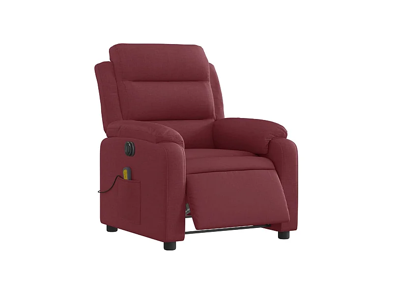 Fauteuil de relaxation TV tissu bordeaux 75 x 92.5 x 100 cm DEC027257