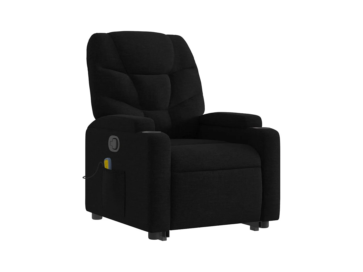 Fauteuil de relaxation TV tissu noire 74 x 89 x 100 cm DEC027054