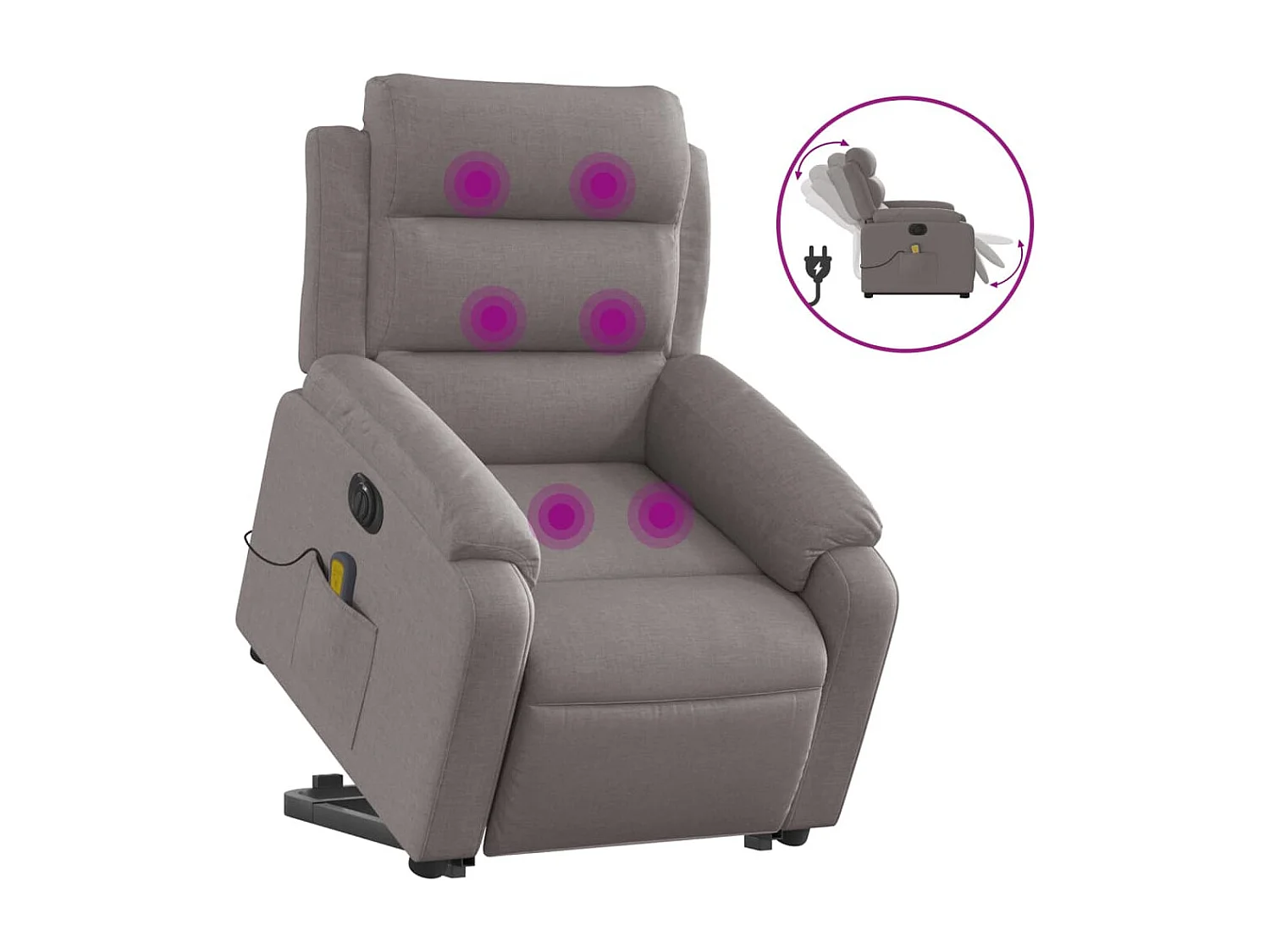 Fauteuil de relaxation fonction tissu 75 x 92.5 x 100 cm DEC027868