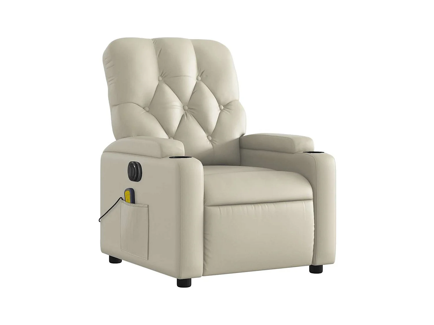 Fauteuil de relaxation TV PVC crème 74 x 86.5 x 93.5 cm DEC027155
